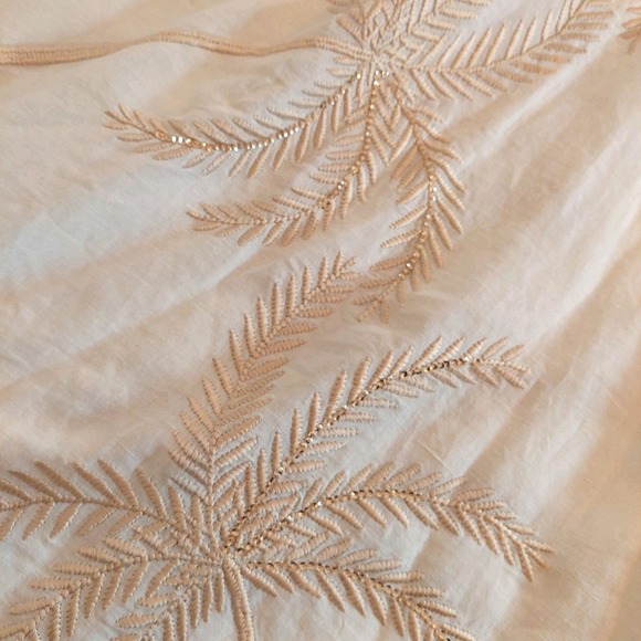 NEW! Calypso St. Barth Penelope Linen Embroidered Maxi Dress White Palm S $425 - Picture 11 of 16